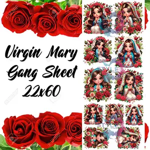 22x60 Virgin Mary Gang Sheet DTF Transfers