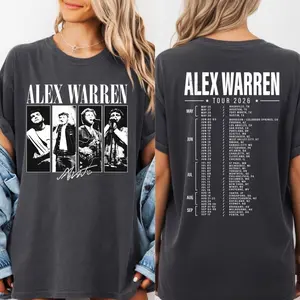 Alex Warren 2026 Tour Vintage Shirt, Music Concert Graphic Tee, Retro Fan Merch Tshirt, Casual Streetwear Apparel Gift
