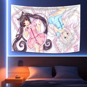 1 cute anime polyester tapestry, multifunctional wall decoration, suitable for bedrooms, dormitories, homes, and offices, party backgrounds, universal holiday gifts, no need for electricity