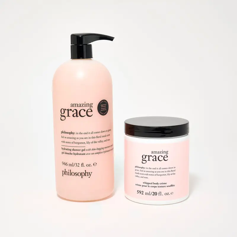 philosophy love & grace 32oz supersize shower gel and 20oz body creme