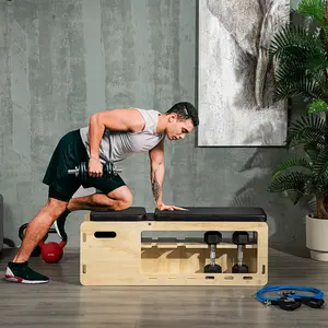 SAVEYOUR  Adjustable Weight Bench, Multi-Angle Incline Workout Bench with Dumbbell Storage Rack & Resistance Rope, Heavy Duty Strength Training Equipment for Home Gym Arms Chest