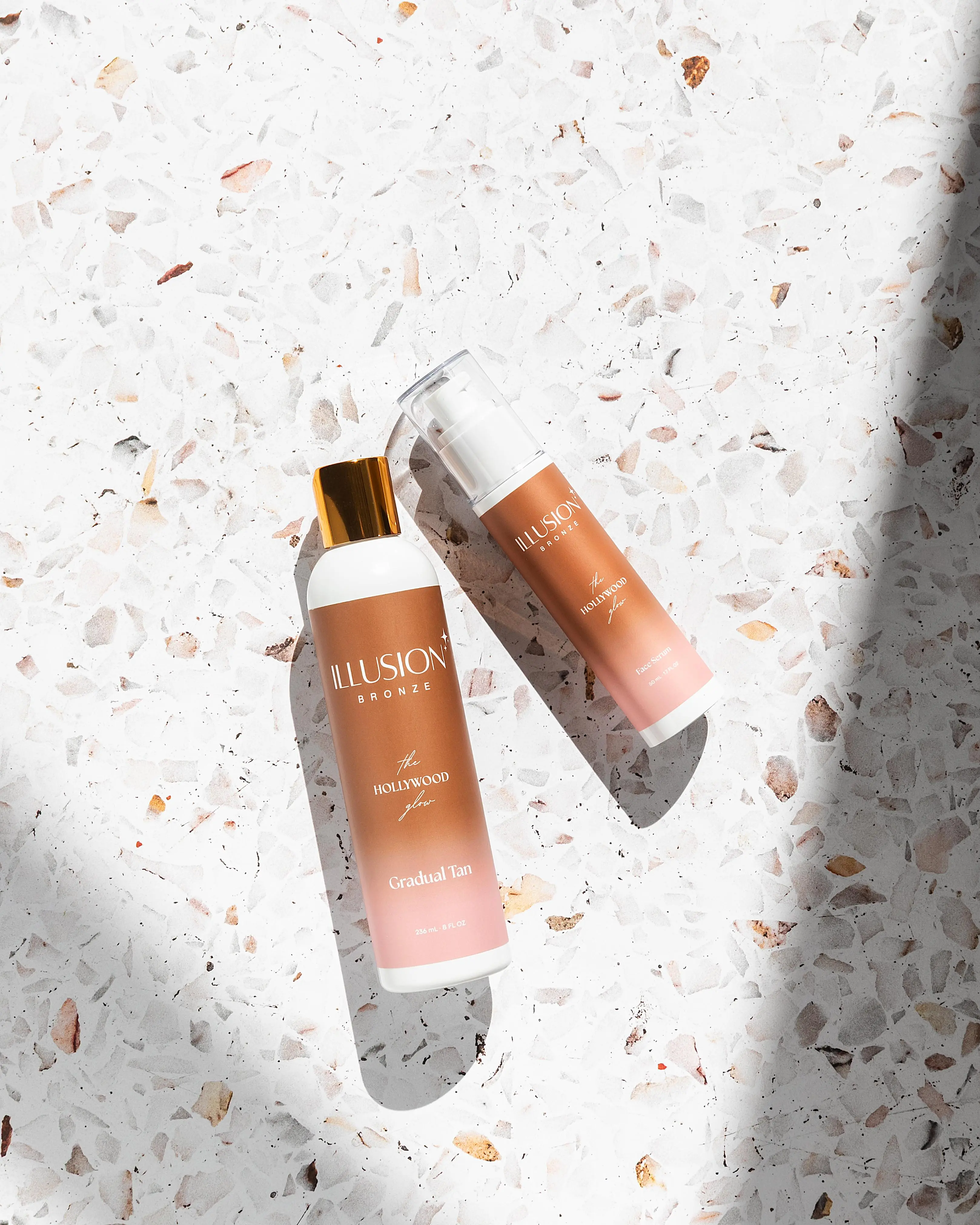 The Hollywood Glow Bundle - Gradual Tan Lotion & DHA Face Serum Hyaluronic Moisturizing