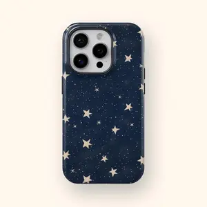 Starry Sky Phone Case Dark Blue Night Aesthetic Celestial Stars Cover for iPhone17 Pro Max Plus Air/16/15/14/13/12/11