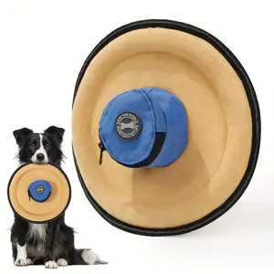 Dog frisbee toy with built-in treat pouch, interactive throwing toy suitable for outdoor exercise and agility training, golden retrievers can carry treats in the flying disc, pet training toy, Border Collie frisbee