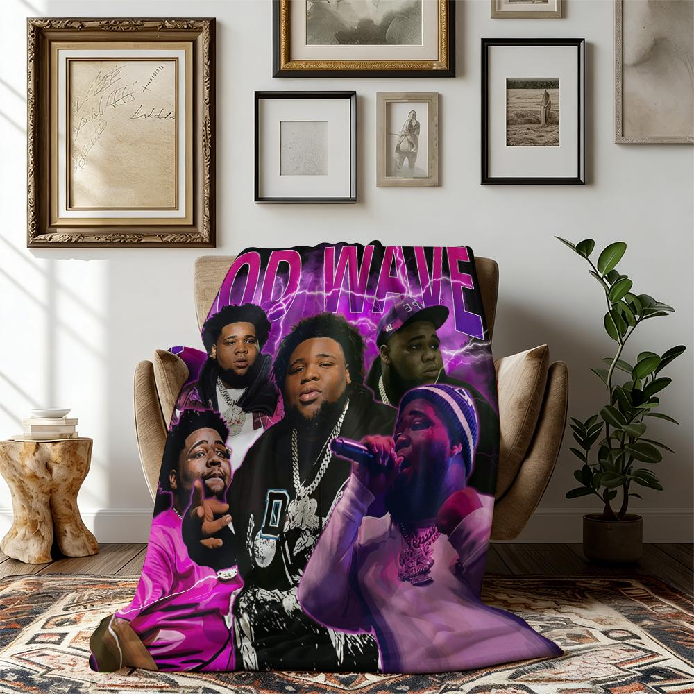 Countdown Sale! Soft Funny Throw Blanket Rod Wave Flannel American Blankets Lightweight Warm Blanket Plush Air Conditioned For Teen Couch Bed Sofa Living Room Chair