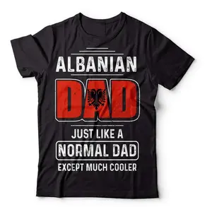 Mens Albanian Dad T-shirt Father's Day Gift Albanian Patriotic National Shirt