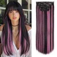 20inch Straight Pinkish Purple mix Natural Black