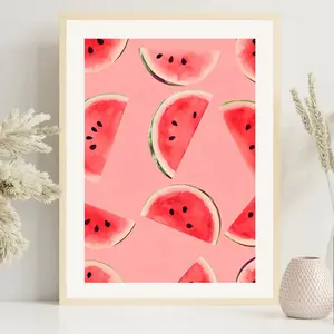 Watermelon Pattern Unframed Painting, Watermelon Wall Art, Watermelon Wall Decor, Home Decor, Wall Art for Kitchen, Bedroom, Living Room, Ornaments
