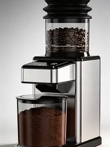 Conical Burr Coffee Grinder, Stainless Steel, 25 Adjustable Grind Settings, Touchscreen Control, Anti-Static Design, 1–12 Cup Capacity, For Espresso, French Press & Drip Coffee, Black
