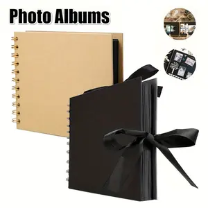 Leather Paper Photo Album for Weddings & Anniversaries, Interior Pages, Ideal for Handmade Crafts, Photo Collection, Scrapbooking