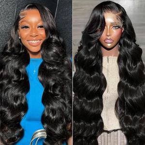 13x6 Lace Wigs Brazilian Human Hair Body Wave 13x6 Transparent Lace Frontal Wigs for Women Pre Plucked Natural Hairline Bling Hair 30 32 Inch 180% Clearence Sale #SummerVibes