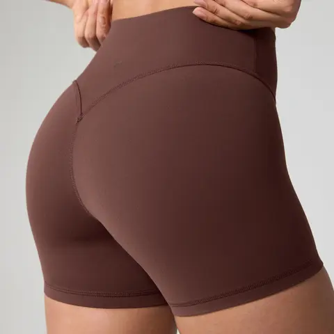 UNISSU Hugcurve No Front Seam High Waisted Workout Biker Shorts for Women 4" Tummy Control Buttery Soft Yoga Gym Short Pants