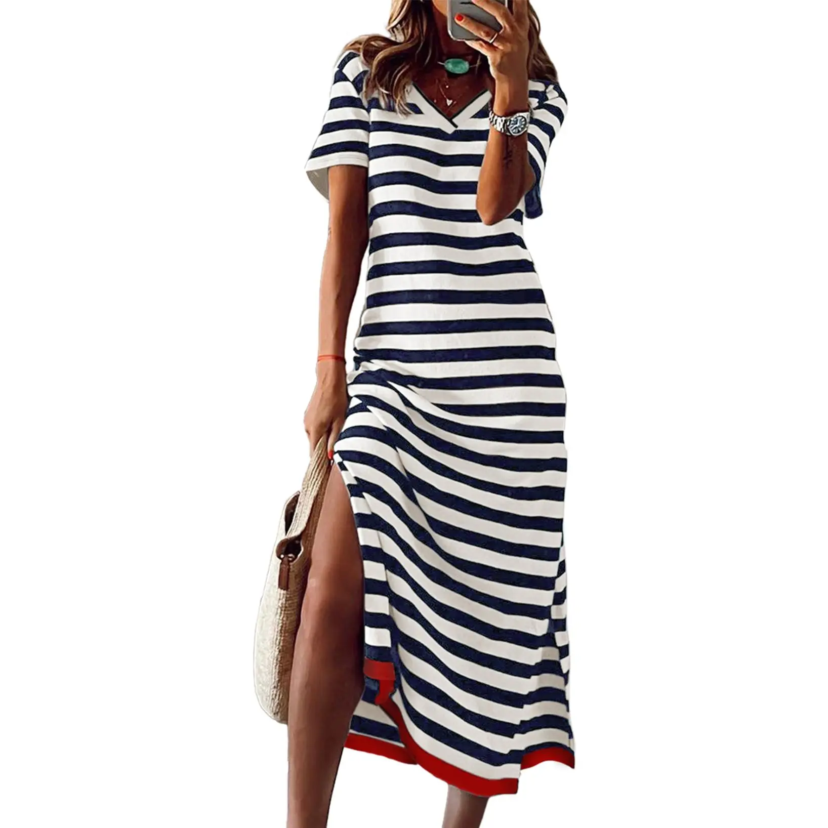 Dokotoo Summer Dress Casual Womens Fashion Short Sleeve Maxi Dress T Shirt Dress Striped Long Color Block Maxi Dress - TikTok Shop Dokotoo Summer Dress Casual Womens Fashion Short Sleeve Maxi Dress T Shirt Dress Striped Long Color Block Maxi Dress - TikTok Shop