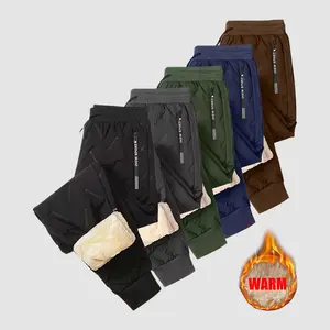 fleece-lined snow pant Men's Warm Thermal Winter Pants with Fleece Lining Comfortable Fit Ideal for Cold Weather Available in Various Colors Plain Trousers casual Activewear Athletic