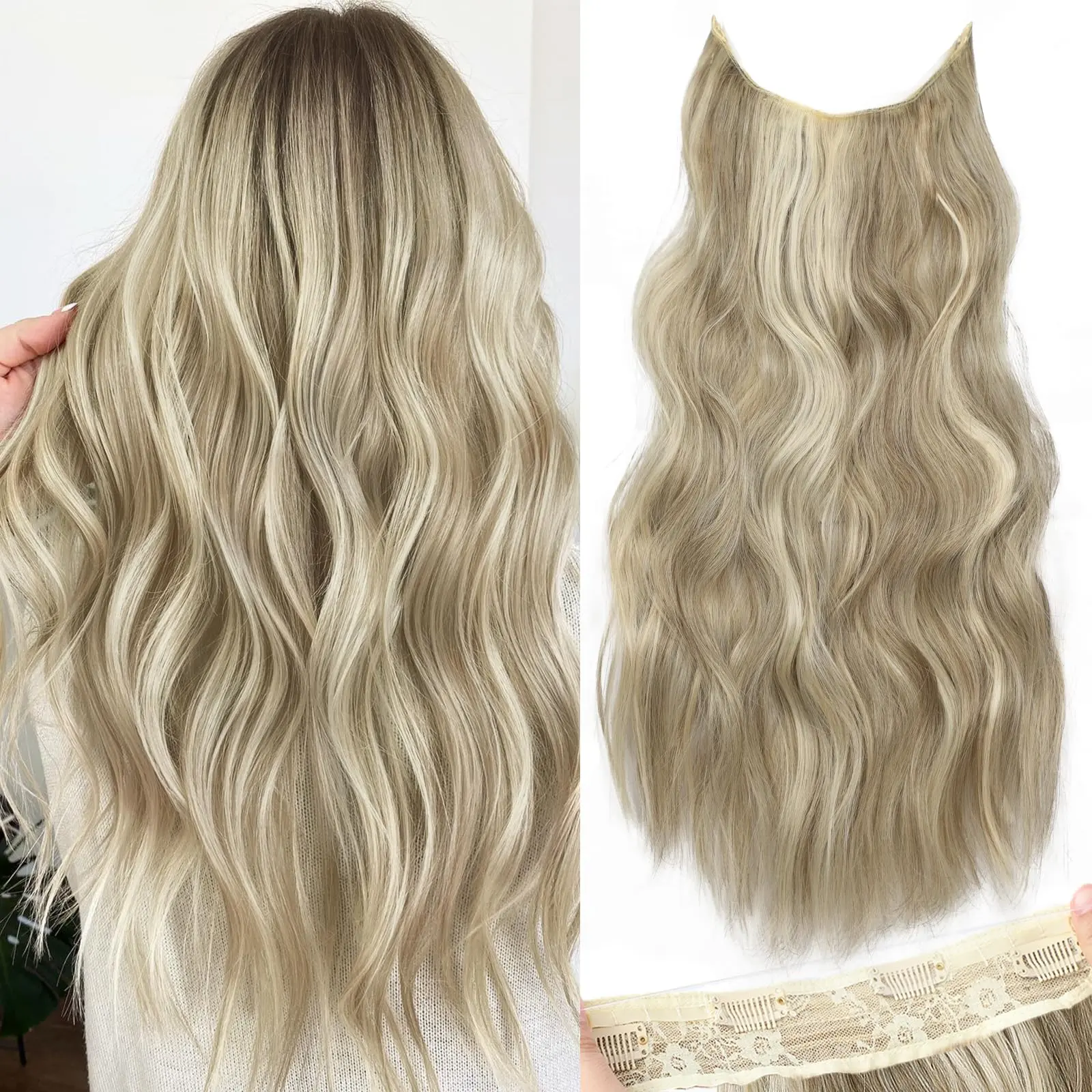 24inch Ash Brown mix Platinum Blonde