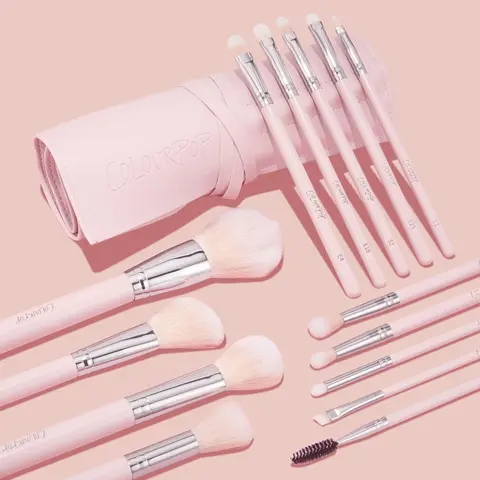 ColourPop® Smoke 'N Roses Brush Roll - Face & Eye Brush Set