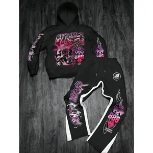 Men'sCasualHoodieSet,CyberpunkSkullPrint,Comfortable&Stylish,PerfectGiftChoice,DailyWear,Fall&WinterFashion