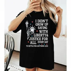 Patriotic T-Shirt, Liberty and Justice For All Shirt, 4th of July Shirt, Statue of Liberty Tee, American Pride Shirt, USA Independence Day Gifts