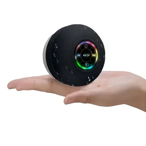 Mini Bluetooth Shower  Suction Cup Speaker  with LED light, Portable IPX4 Waterproof, Hands-Free Speakerphone,Stereo Bass,Rechargeable Using Micro USB,Up to 5H Playtime,Wireless Stereo for Beach, Shower & Home,Him Her Ideal Gift, Bar Sets Speaker