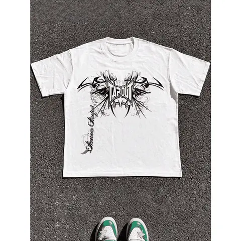 Men's Tapout AOP Graphic Print Graphic T-Shirt - 100% Cotton White Short Sleeve Crew Neck Regular Fit Casual Wear | Soft & Breathable Fabric, Durable Print, Everyday Comfort, Machine Washable, casual streetwear outdoor pavement