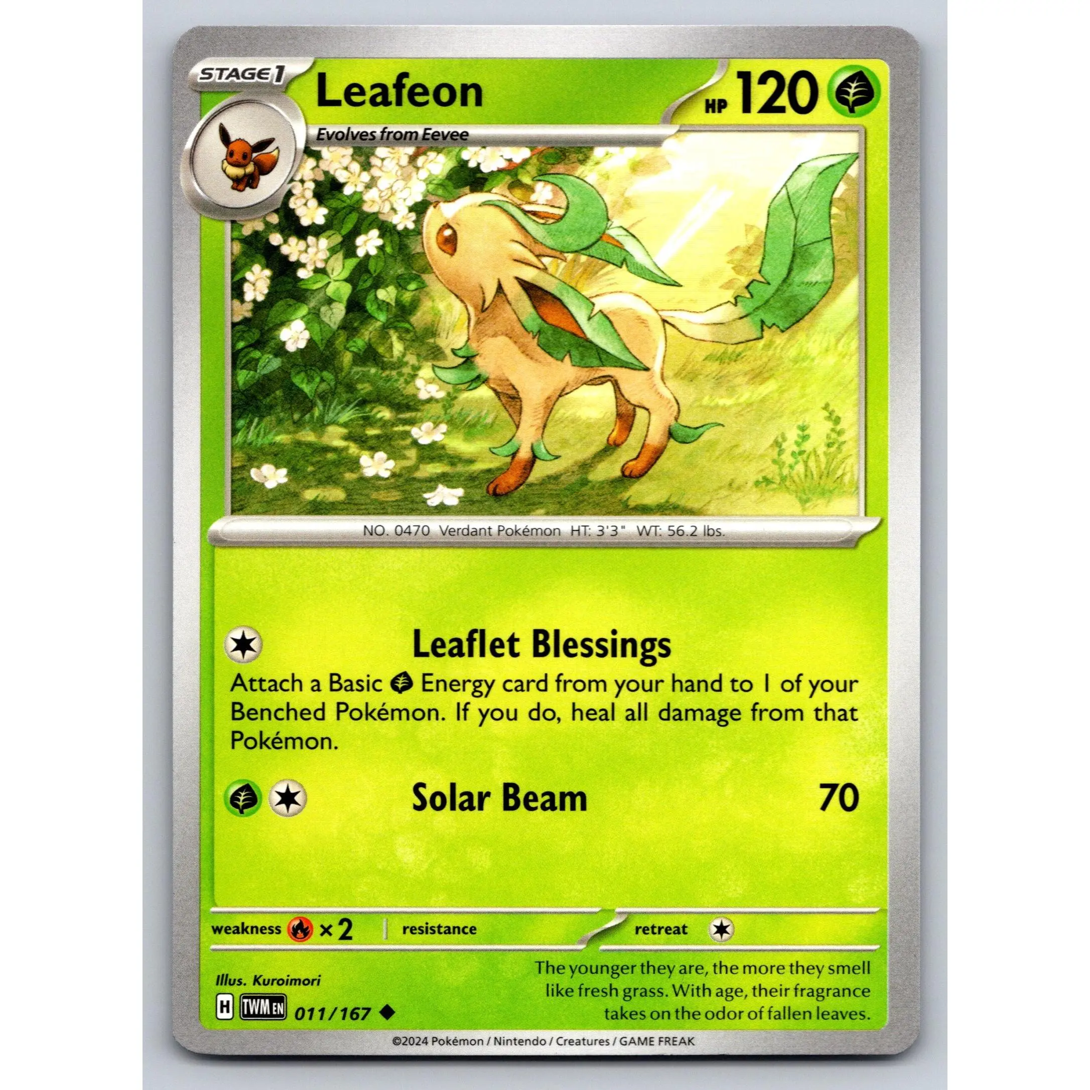 Leafeon Trading Card, SV06 Twilight Masquerade #011/167 Non-Sports Collectible Card