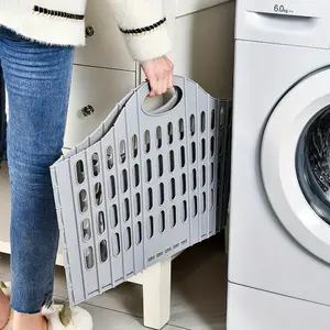 Folding Laundry Basket, 1 Count Portable Dirty Clothes Storage Basket,  Laundry Room Storage Basket  for Home Hotel Salon, Foldable Laundry Basket, Foldable Laundry Hamper, Laundry Hamper Plastic