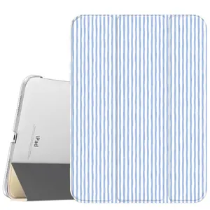 Thin Blue Stripes Case for iPad A16 2025 / iPad air 6/ iPad mini 6, Slim Stand Cover with Soft Translucent Frosted Back Pencil Slot, for Samsung Galaxy Tab S9 Tablet Cases
