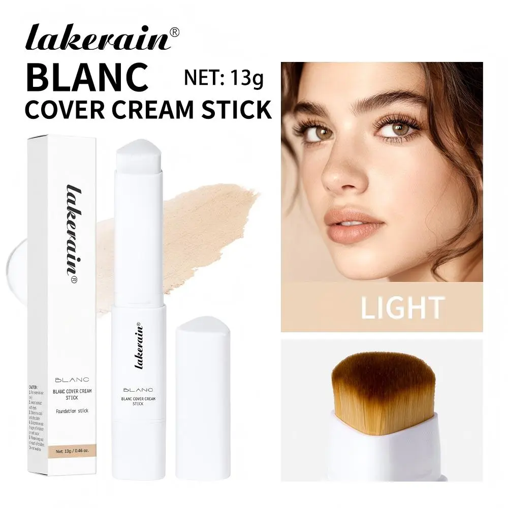 Lakerain Color-Adapting Foundation & Concealer Stick - Dual-Ended with Built-In Makeup Brush - Skincare-Infused, Blendable Formula, Buildable Coverage, Hydrating Flawless Coverage, Natural Poreless Finish - Base Makeup for All Skin Types