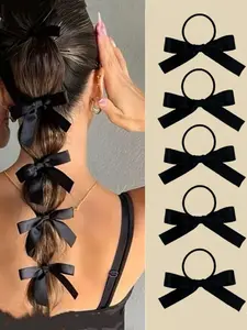 5pcs Women's Fashion Cute Bow Hair Ties, Scrunchies, Hair Bows, Daily Use Hair Accessories, Perfect Gift Idea, Stylish and Adorable Design