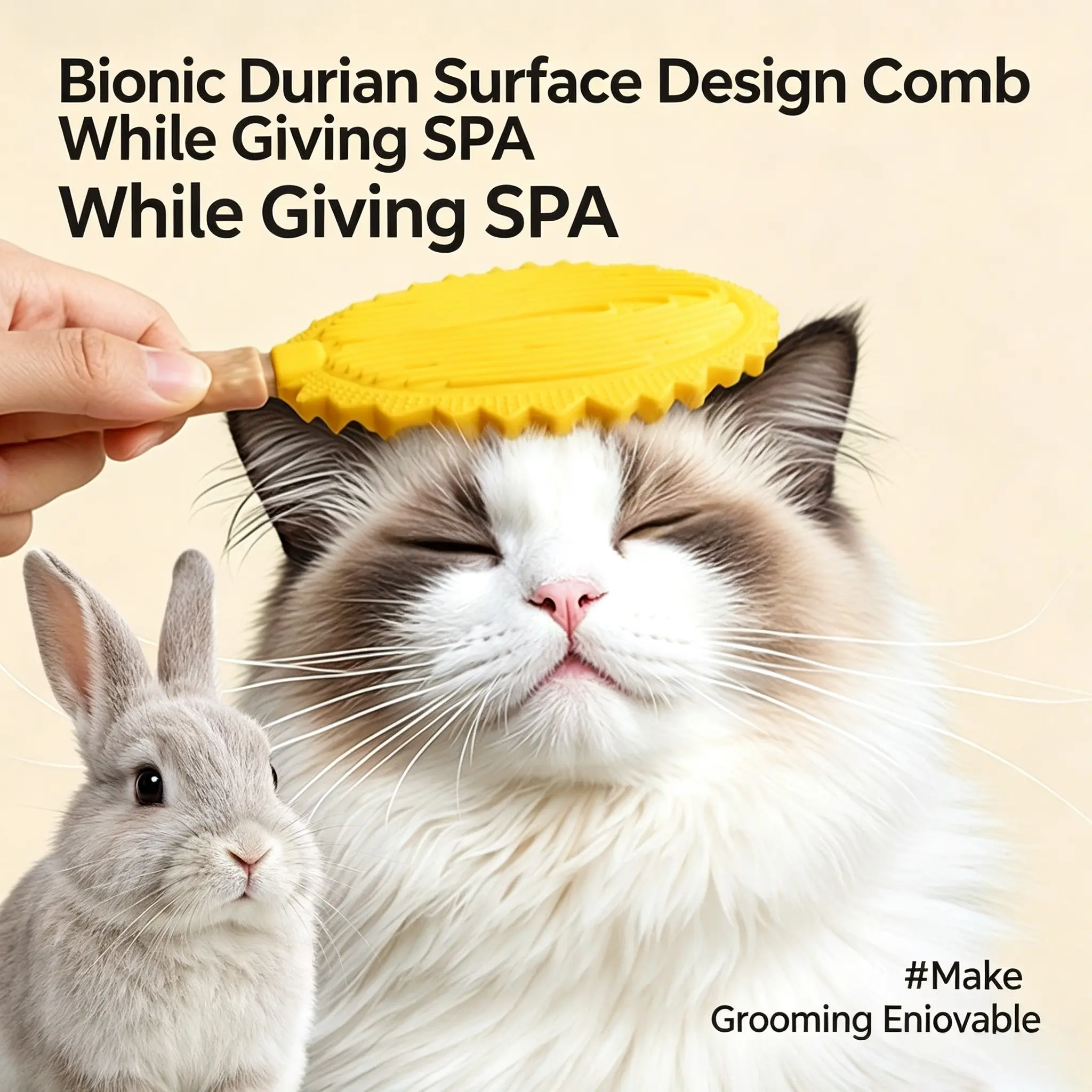 Pet Durian Massage Comb, Cat Dog Deshedding Brush, Multi-Functional Dual-Sided Massage, Bathing Hairbrush, Pet Grooming Tool