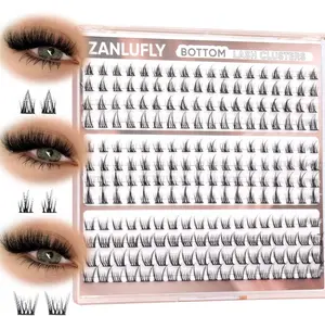 ZANLUFLY Natural Lower Lashes DIY Cluster Eyelash Extension - Wispy Bottom Lash Clusters 5-8MM, 3 Styles