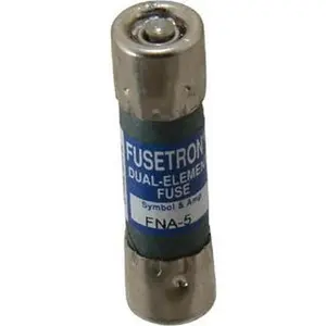 Bussmann 250 VAC, 5 Amp, Time Delay Pin Indicator Fuse Fuse Holder Mount, 1-1/2" OAL, 10 at 125 V kA Rating, 13/32" Diam FNA-5