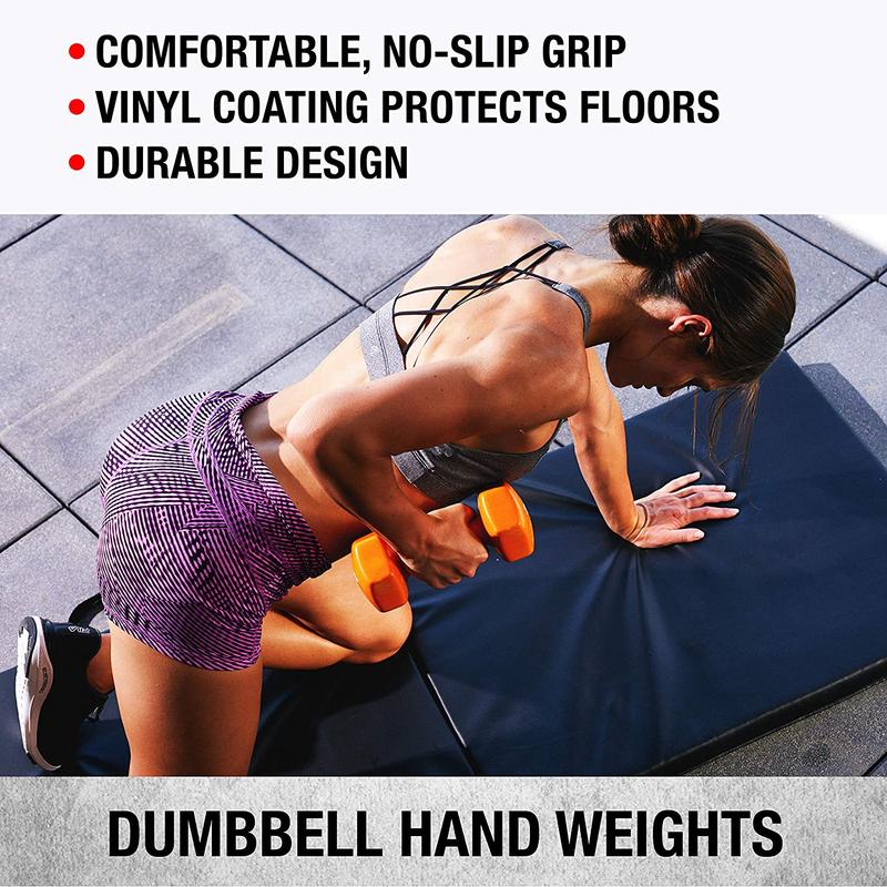 Dumbbells Hand Weights Set of 2 - Vinyl Coated Exercise & Fitness Dumbbell For SPRI