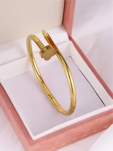 Luxury Dainty Gold Bangle | Adjustable Open Bracelet Never Fade Hypoallergenic