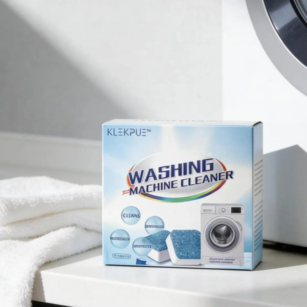 Enzyme Washing Machine Cleaner Tablets - 12pcs/1 Box Floral Effervescent Tablets, Eco-Friendly, Anti-Bacterial, Odor Control, Freshness Maintenance for Front & Top Loaders, All Seasons, 24-Month Shelf Life