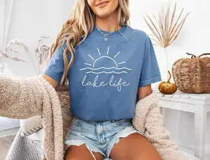 Comfort Colors Lake Life T-shirt, Lake Tee, Relaxing Lake Vibes Shirt, Unisex Garment-dyed Tee, Summer Lake House, Lake Lover Gift