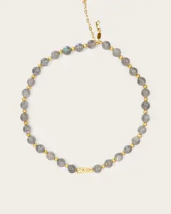 Labradorite & Gold Beaded Necklace