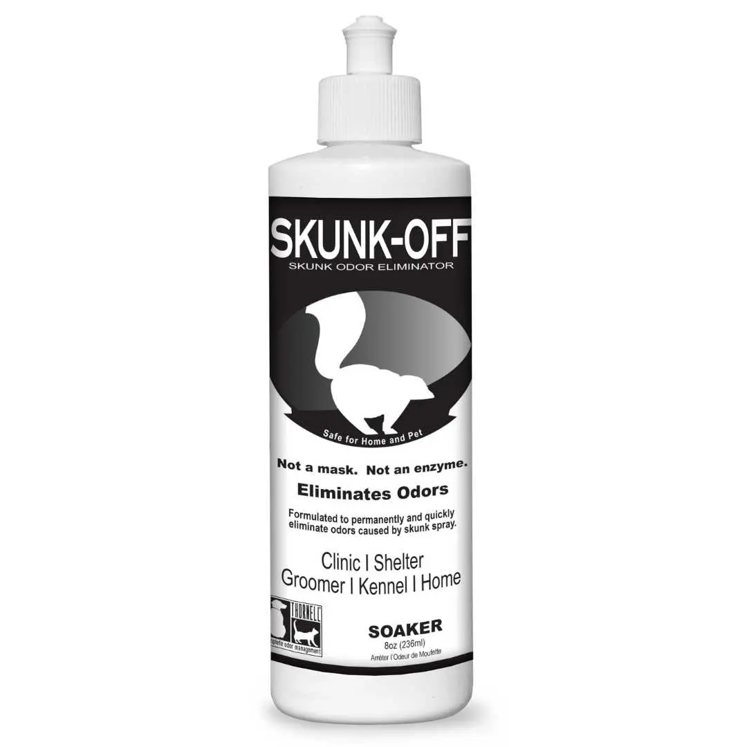 Skunk-Off 8oz Liquid Soaker - Ready to Use Skunk Odor Remover for Dogs, Cats, Home, Carpet, Car – Pet Odor Eliminator for Skunk Odor (8 oz)