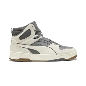 PUMA Mens Rebound Break Mid Lace Up Sneakers Shoes Casual - Grey