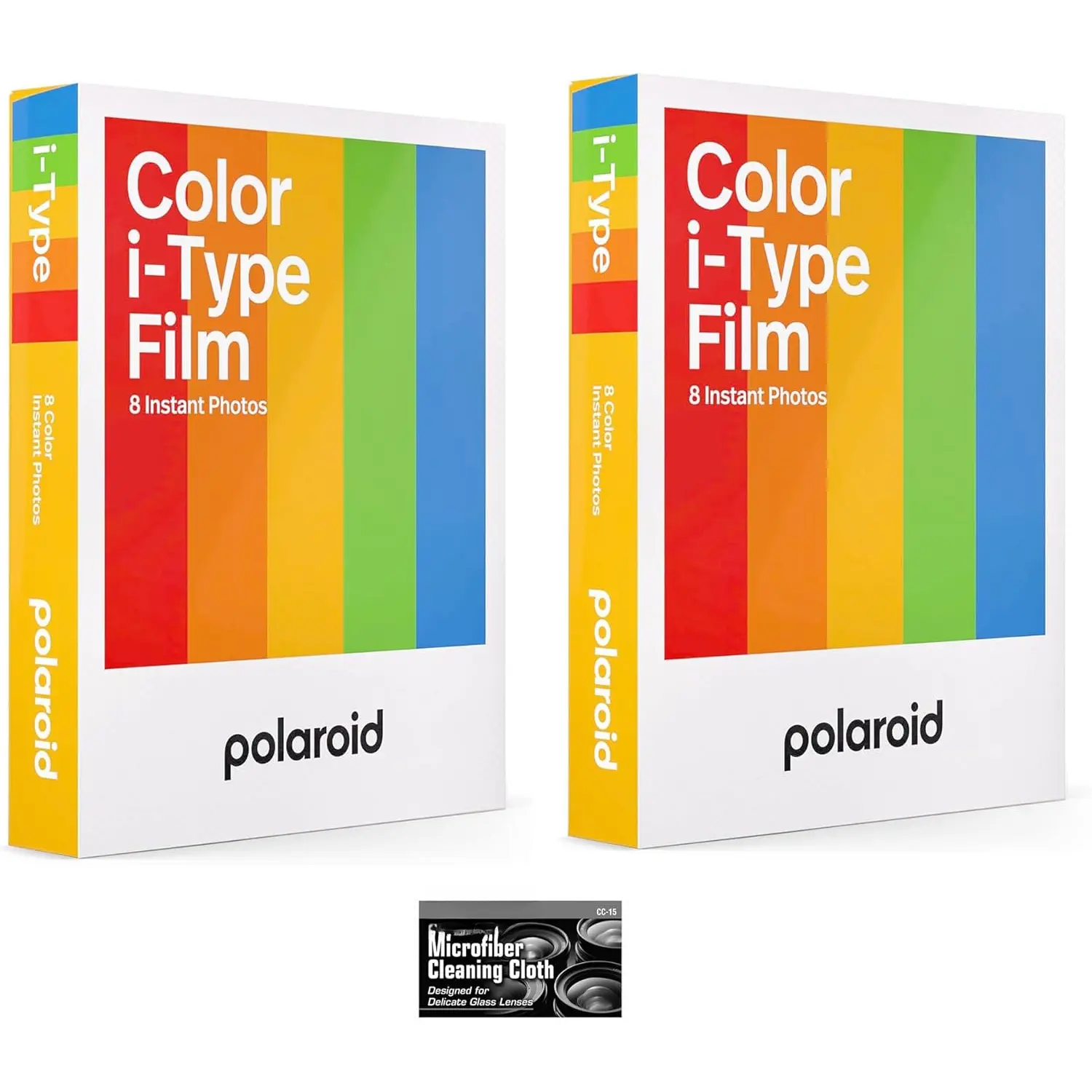 Polaroid i-Type Color Glossy Instant Film for Polaroid Now, Lab, and OneStep2 Camera - 2-Pack with Cloth