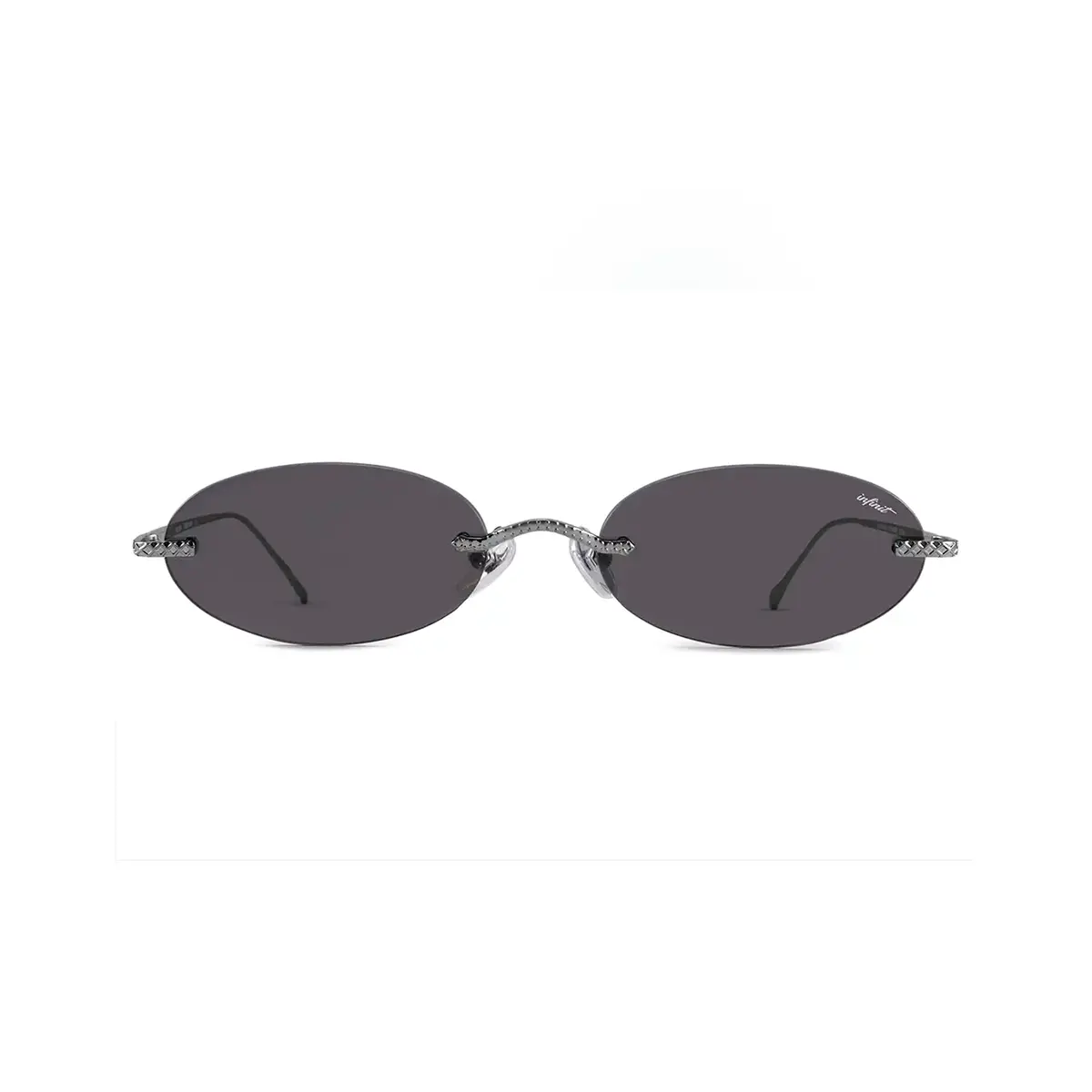 Infinit Quo Gun Grey Lens Round Sunglasses, Gun + Gray