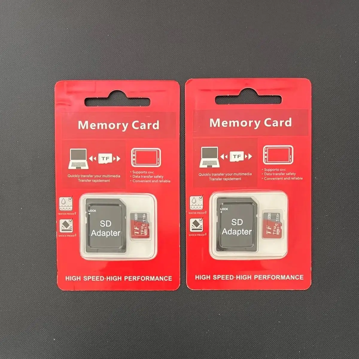 2 Pack 1TB Micro SD TF Memory Card With SD Card Adapter,+Card reader combination, Removable Storage Card For Daily Digital Devices