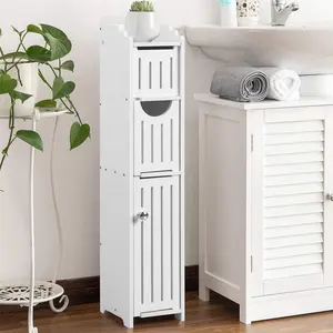 Narrow Bathroom Gap Shelving Unit, Floor-Standing Storage Cabinet, Toilet Storage Rack, Multi-Tiered Bathroom Storage Shelving Unit, Storage Rack