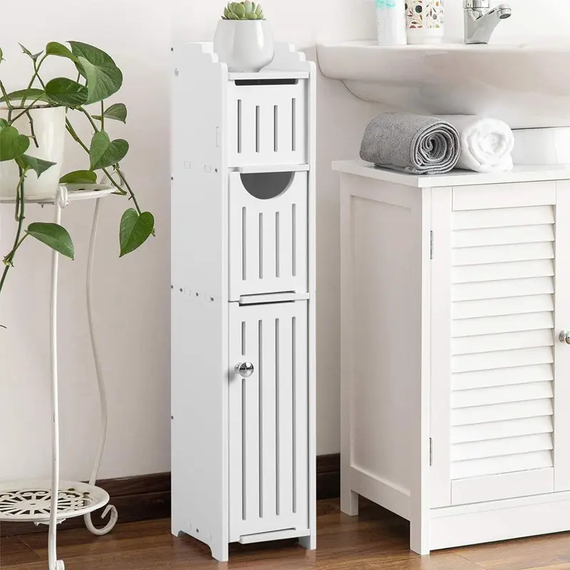 Narrow Bathroom Gap Shelving Unit, Floor-Standing Storage Cabinet, Toilet Storage Rack, Multi-Tiered Bathroom Storage Shelving Unit, Storage Rack