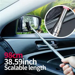 Portable Extendable Car Mirror Rain Brush, Long Handle Glass Cleaning Tool, Essential for Car Care & Maintenance Accessories