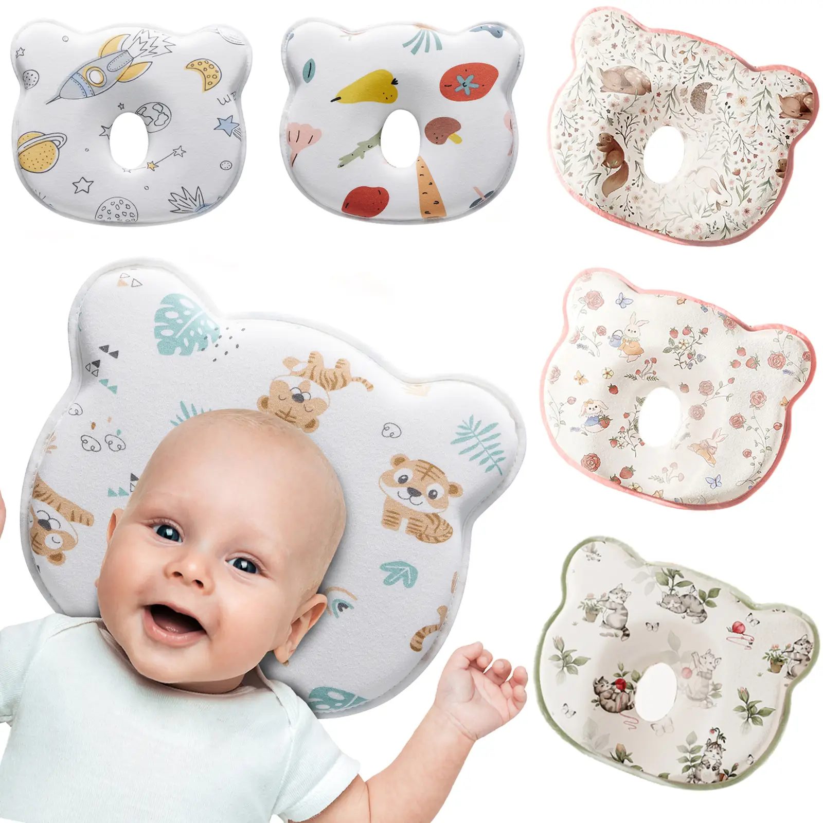 Baby nap pillow ,Silicone shaping pillow to correctthe head shape ,prevent sideways sleeping ,Baby TravelPillow,Baby Infant Cushion, Head and Neck Sup