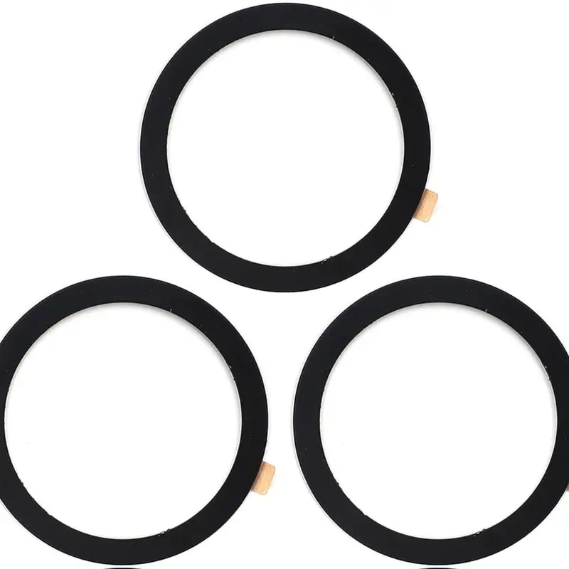 Durable Magnetic Ring Stickers for Wireless Chargers - Mobile Cellphone Casing Accessories, Easy-Install Car Mount-Ready Conversion Attachment, Compatible with iPhone-Samsung-Android, 3Pcs Black
