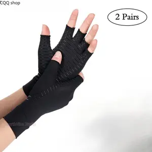 Unisex Half-Finger Compression Gloves, soft durable wrist support. Touchscreen friendly arthritis gloves, great for daily care, sports and outdoor fitness activities