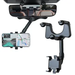 360° Rotatable Retractable Adjustable Car Phone Mount - Rearview Mirror Mount, Universal Cars Accessories for Safe Driving Automotive Interior Accessory