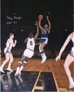 Elgin Baylor Los Angeles Lakers Autographed 16" x 20" Shooting Photograph with "HOF 77" Inscription - Fanatics Authentic Certified